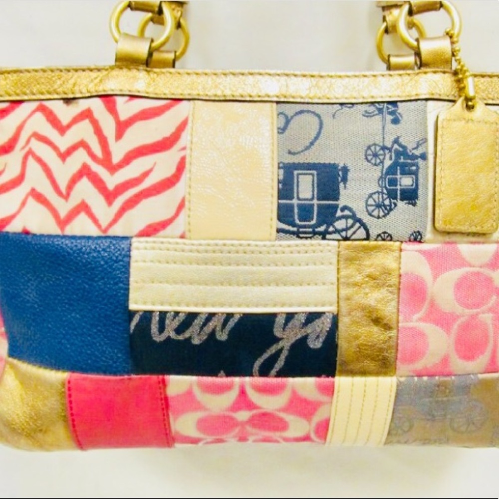 Coach Multicolor Patchwork Shoulder Bag Authentic - image 8